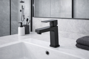 Змішувач латунний для умивальника JUDIT, чорний матовий IMPRESE